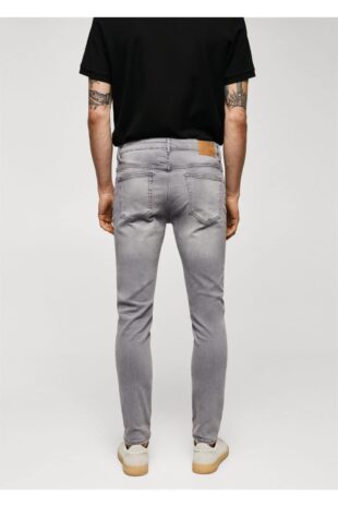 جین خاکستری فاق نرمال مردانه مانگو 57010685