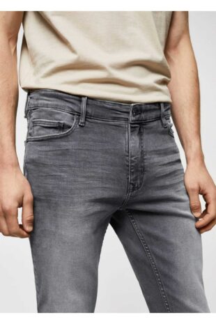 جین خاکستری فاق نرمال مردانه مانگو 57010686