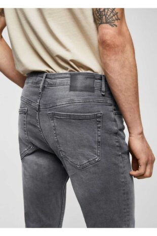 جین خاکستری فاق نرمال مردانه مانگو 57010686