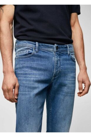 جین آبی فاق نرمال مردانه مانگو 57010691