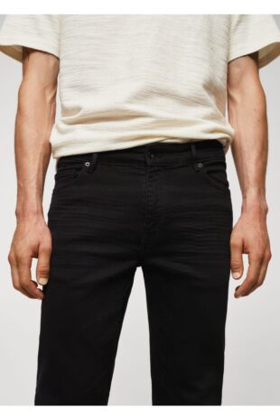 جین سیاه فاق نرمال مردانه مانگو 57010706