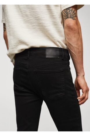 جین سیاه فاق نرمال مردانه مانگو 57010706