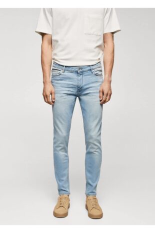 جین آبی فاق نرمال مردانه مانگو 57040683