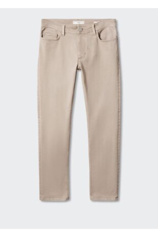 جین بژ فاق نرمال مردانه مانگو 57040693