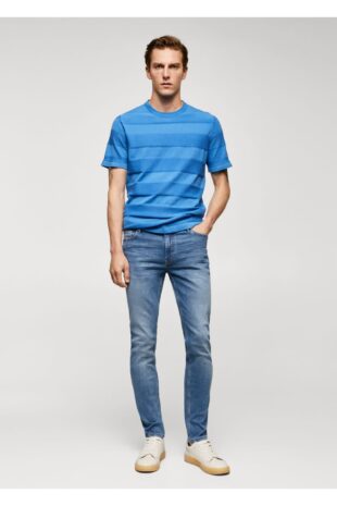 جین آبی فاق نرمال مردانه مانگو 57040734