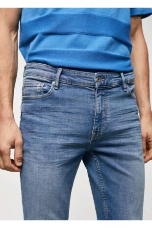 جین آبی فاق نرمال مردانه مانگو 57040734