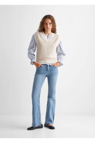 جین آبی فاق نرمال زنانه مانگو 57003258