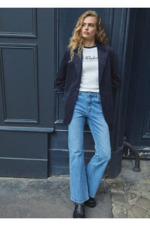 جین آبی فاق نرمال زنانه مانگو 57003258