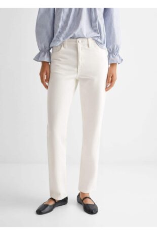 جین سفید فاق نرمال زنانه مانگو 57003260