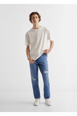 جین آبی فاق نرمال مردانه مانگو 47063256