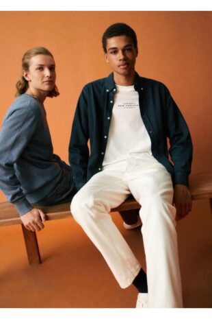 جین سفید فاق نرمال مردانه مانگو 47093255