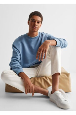 جین سفید فاق نرمال مردانه مانگو 47093255