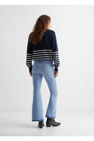 جین متالیک فاق نرمال زنانه مانگو 57003257