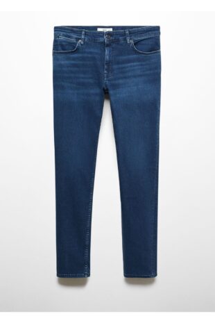 جین آبی فاق نرمال مردانه مانگو 57004424