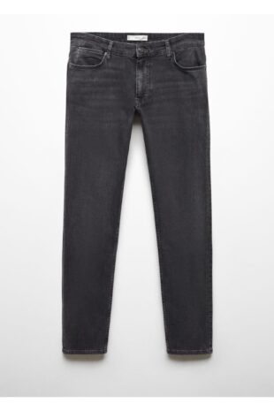 جین خاکستری فاق نرمال مردانه مانگو 57004426