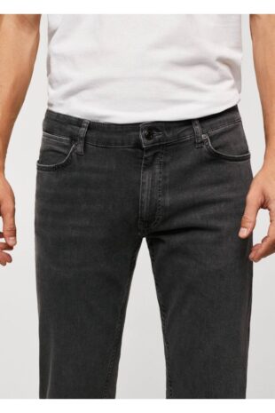 جین خاکستری فاق نرمال مردانه مانگو 57004426