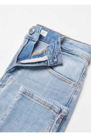 جین متالیک فاق نرمال زنانه مانگو 57003264