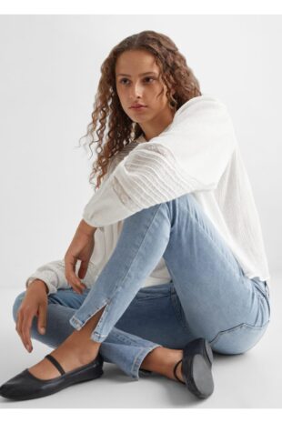 جین متالیک فاق نرمال زنانه مانگو 57003264