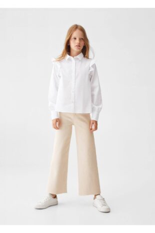 جین بژ فاق نرمال دخترانه مانگو 57021501