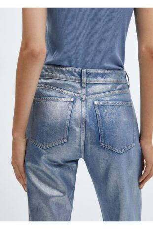 جین نقره اي فاق نرمال زنانه مانگو 57047126