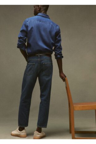 جین آبی فاق نرمال مردانه مانگو 57074404