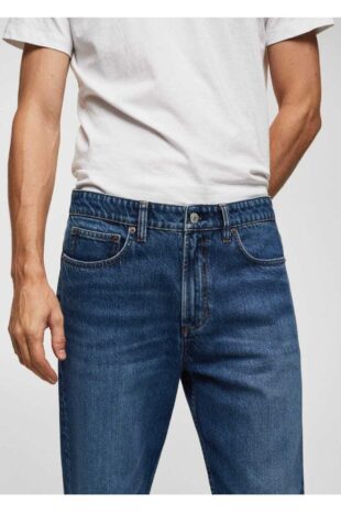 جین آبی فاق نرمال مردانه مانگو 57074404