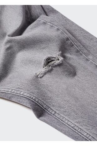 جین خاکستری فاق نرمال مردانه مانگو 47023260