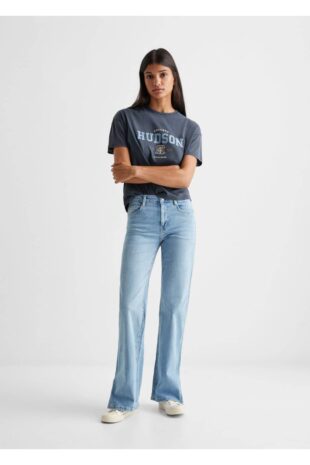 جین متالیک فاق نرمال زنانه مانگو 57003259