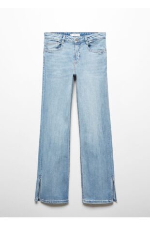 جین متالیک فاق نرمال زنانه مانگو 57003259