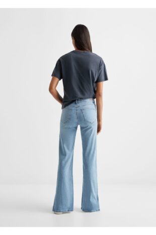 جین متالیک فاق نرمال زنانه مانگو 57003259