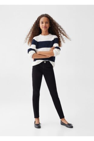 جین سیاه فاق نرمال دخترانه مانگو 57010332