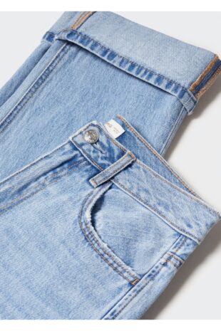 جین متالیک فاق نرمال زنانه مانگو 57012881