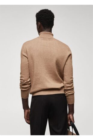 بافت بژ مردانه مانگو 57025958