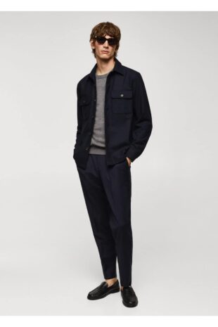 بافت خاکستری مردانه مانگو 57005962