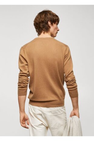 بافت قهوه ای مردانه مانگو 57005962