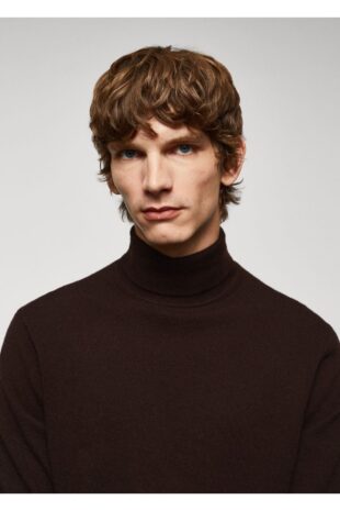 بافت قهوه ای مردانه مانگو 57005963