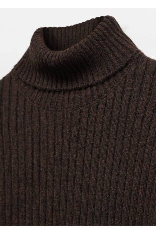 بافت قهوه ای مردانه مانگو 57027752