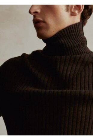 بافت قهوه ای مردانه مانگو 57027752