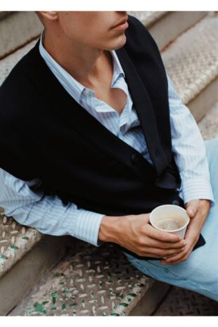 بافت لاجورد مردانه مانگو 57004405