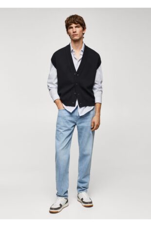 بافت لاجورد مردانه مانگو 57004405