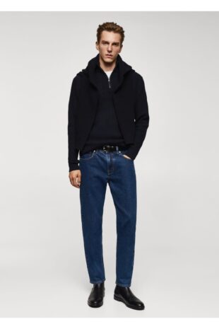 بافت لاجورد مردانه مانگو 57007728