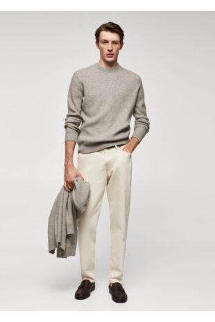 بافت بژ مردانه مانگو 57087722