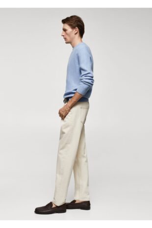 بافت آبی مردانه مانگو 57087722