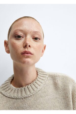 بافت بژ زنانه مانگو 57007761