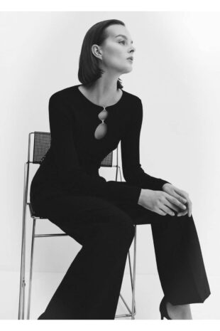 بافت سیاه زنانه مانگو 57009128