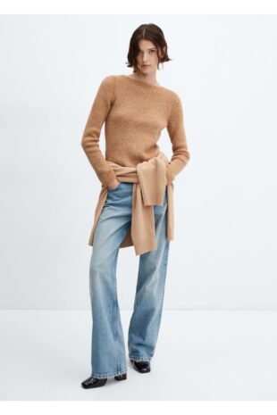 بافت قهوه ای زنانه مانگو 57005815