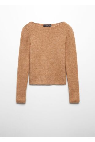 بافت قهوه ای زنانه مانگو 57005815