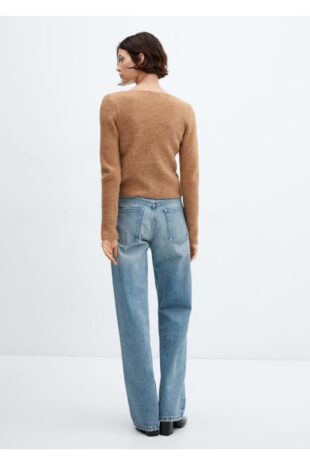 بافت قهوه ای زنانه مانگو 57005815