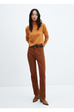 بافت قهوه ای زنانه مانگو 57007749