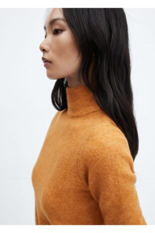 بافت قهوه ای زنانه مانگو 57007749